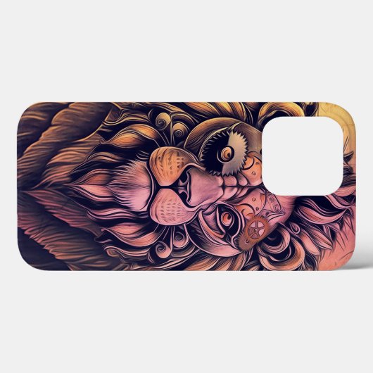 Steampunk-kleurenverloop Rustische lion Case-Mate iPhone Case (Achterkant (horizontaal))