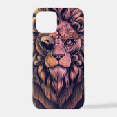 Steampunk-kleurenverloop Rustische lion iPhone Hoesje (Achterkant)