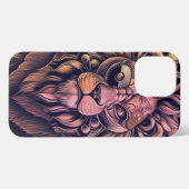 Steampunk-kleurenverloop Rustische lion iPhone Hoesje (Achterkant horizontaal)