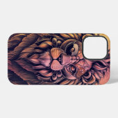 Steampunk-kleurenverloop Rustische lion iPhone Hoesje (Achterkant horizontaal)