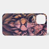 Steampunk-kleurenverloop Rustische lion iPhone Hoesje (Achterkant horizontaal)