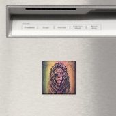 Steampunk-kleurenverloop Rustische lion Magneet (Insitu (Vaatwasser))