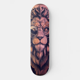 Steampunk-kleurenverloop Rustische lion Persoonlijk Skateboard