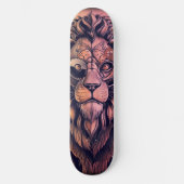 Steampunk-kleurenverloop Rustische lion Persoonlijk Skateboard (Voorkant)
