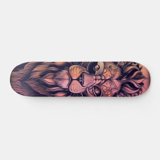 Steampunk-kleurenverloop Rustische lion Persoonlijk Skateboard (Horizontaal)