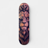 Steampunk-kleurenverloop Rustische lion Persoonlijk Skateboard (Voorkant)