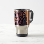 Steampunk-kleurenverloop Rustische lion Reisbeker (Voorkant rechts)
