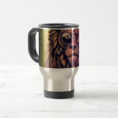 Steampunk-kleurenverloop Rustische lion Reisbeker (Voorkant links)