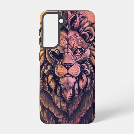 Steampunk-kleurenverloop Rustische lion Samsung Galaxy Hoesje (Achterkant)