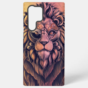 Steampunk-kleurenverloop Rustische lion Samsung Galaxy Hoesje