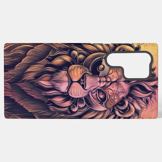 Steampunk-kleurenverloop Rustische lion Samsung Galaxy Hoesje (Achterkant horizontaal)