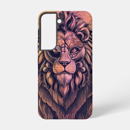 Steampunk-kleurenverloop Rustische lion Samsung Galaxy Hoesje (Achterkant)