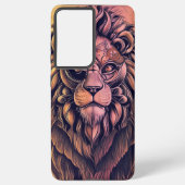 Steampunk-kleurenverloop Rustische lion Samsung Galaxy Hoesje (Achterkant)