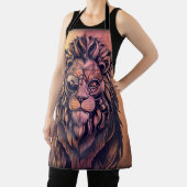 Steampunk-kleurenverloop Rustische lion Schort (Insitu)