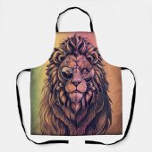 Steampunk-kleurenverloop Rustische lion Schort (Voorkant)