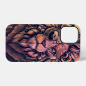 Steampunk Kleurgradiënt Landelijke Leeuw iPhone Hoesje (Achterkant horizontaal)