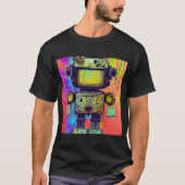 Steampunk kleurrijke schattige schattige robot t-shirt (Voorkant)