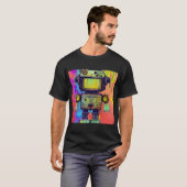 Steampunk kleurrijke schattige schattige robot t-shirt (Voorkant volledig)