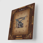 Steampunk-klok~Antiek telefoon~Roman cijfers~ Vierkante Klok (Hoek)
