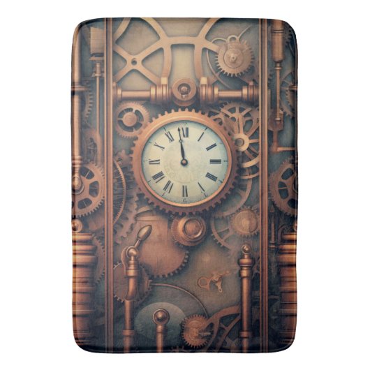 Steampunk Klok Bad Mat (Voorkant Verticaal)