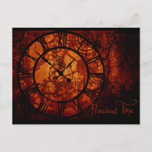 Steampunk-klok Briefkaart