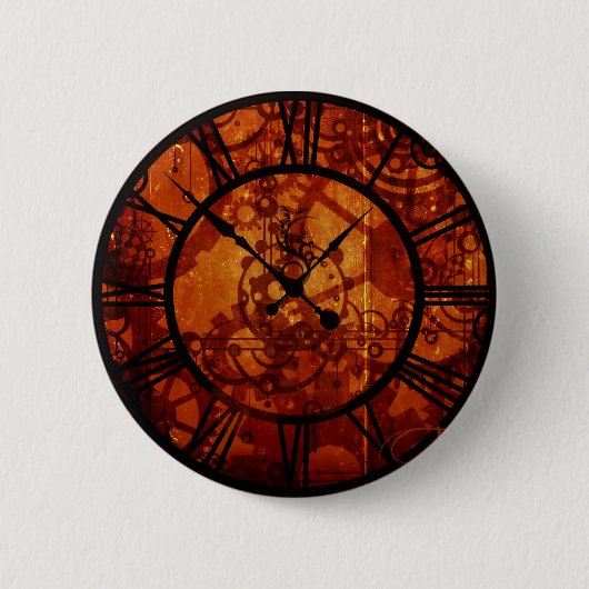 steampunk klok Button (Voorkant)