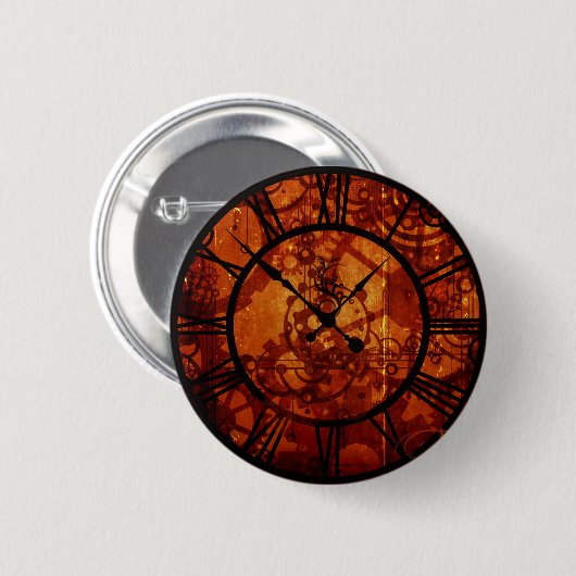 steampunk klok Button (Voorkant /achterkant)