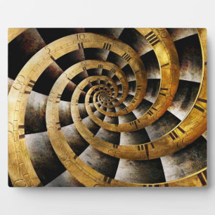 Steampunk - klok - de stroom van tijd fotoplaat
