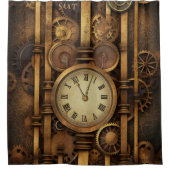 Steampunk Klok Douchegordijn (Voorkant)