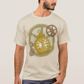 Steampunk-klok en -tandwielen t-shirt (Voorkant)