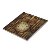 Steampunk Klok Keramische Tegel Tegeltje (Zijkant)