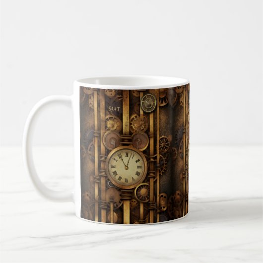 Steampunk Klok Koffie Mok (Links)