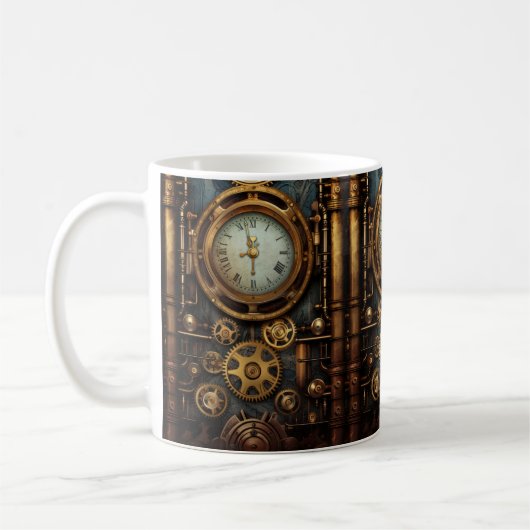 Steampunk Klok Koffie Mok (Links)