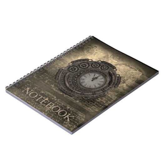 Steampunk  klok-laptop notitieboek (Linkerzijde)