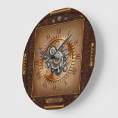 Steampunk-klok~Large Antiek Gear~Roman Numeriek~ Grote Klok (Hoek)