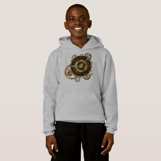 Steampunk-klok met antiek tandwiel (Voorkant volledig)