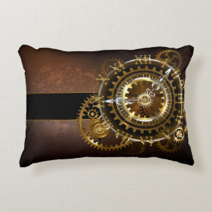 Steampunk-klok met antiek tandwiel accent kussen