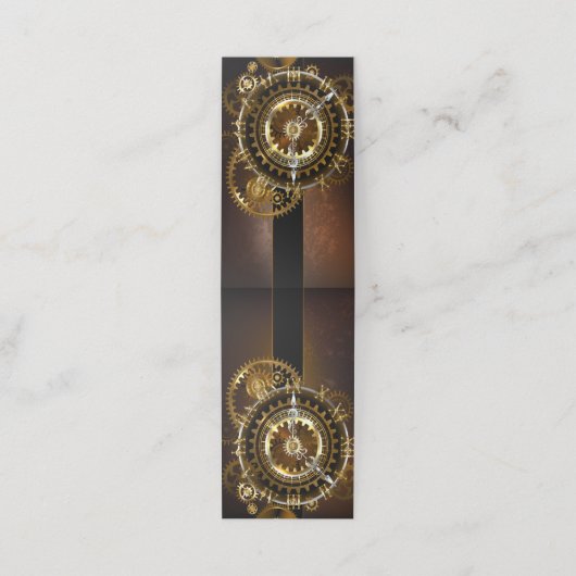 Steampunk-klok met antiek tandwiel afsprakenkaart (Buitenkant ongevouwen)