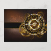 Steampunk-klok met antiek tandwiel briefkaart (Voorkant)
