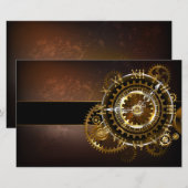 Steampunk-klok met antiek tandwiel briefpapier (Voorkant / Achterkant)