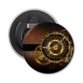 Steampunk-klok met antiek tandwiel button flesopener (Voorkant)