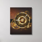 Steampunk-klok met antiek tandwiel canvas afdruk (Voorkant)