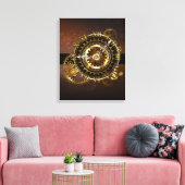 Steampunk-klok met antiek tandwiel canvas afdruk (Insitu (Woonkamer))
