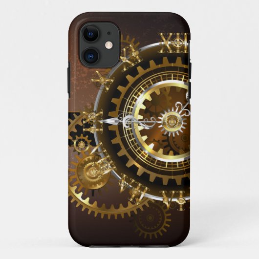 Steampunk-klok met antiek tandwiel Case-Mate iPhone case (Achterkant)
