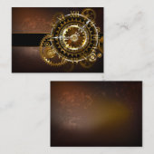 Steampunk-klok met antiek tandwiel contactkaartje (Voorkant / Achterkant)