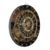Steampunk-klok met antiek tandwiel dartbord (Voorkant Links)