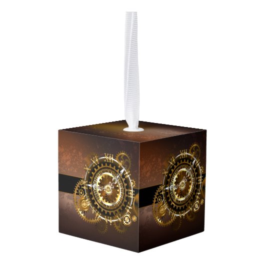 Steampunk-klok met antiek tandwiel decoratie (Achter hoekig)