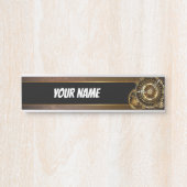 Steampunk-klok met antiek tandwiel deurbordje (Voorkant)