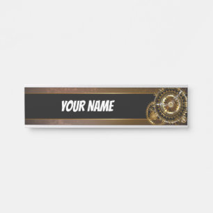 Steampunk-klok met antiek tandwiel deurbordje