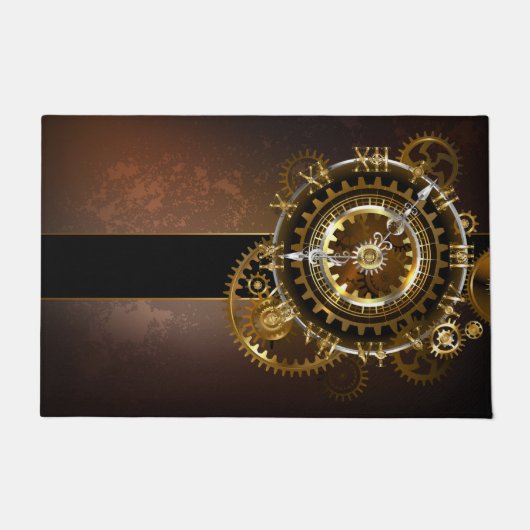 Steampunk-klok met antiek tandwiel deurmat (Voorkant)